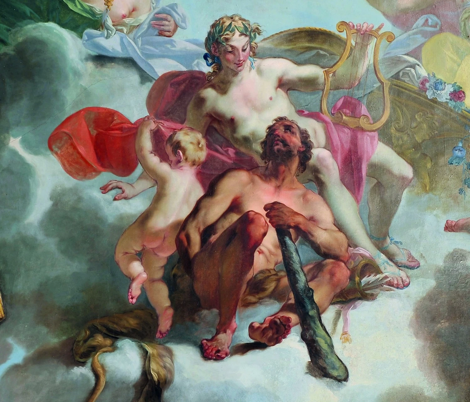 Ercole e Apollo sulla volta del Gabinetto Cinese di Palazzo Reale